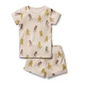 100% Organic Cotton Ribbed Short Sleeve Kids Pajamas china manufacturer