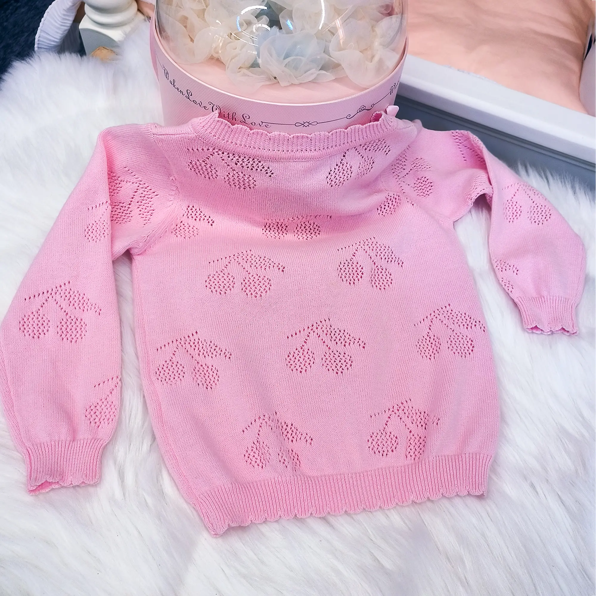 Girl's pink cardigan (4)