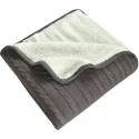 Grey knitted sherpa twin blanket (6)