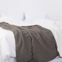 Grey knitted sherpa twin blanket (4)