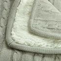 Green knitted sherpa twin blanket (3)