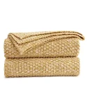 Yellow Knitted Throw Blanket (2)