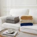 Yellow Knitted Throw Blanket (5)