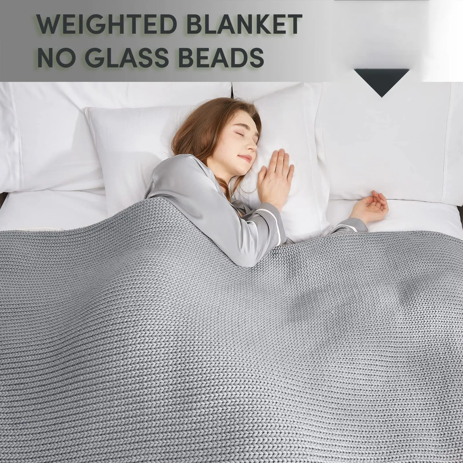 Grey knitted weighted blanket (2)