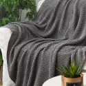 Grey Knitted Throw Blanket (8)
