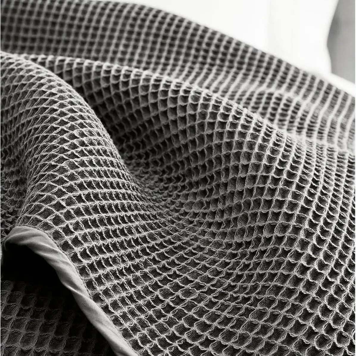 Grey Waffle Organic Cotton Blanket (7)