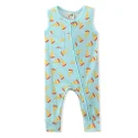 Baby Sleeveless Romper Bamboo 2-Way Zipper Outfits Footless Pajamas supplier