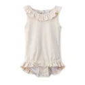 OEM&ODM Organic cotton Baby Girls' Short-Sleeve Bodysuit Ruffles Jumpsuit