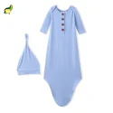 OEM&ODM Infant solid Knotted Gowns Newborn pajamas