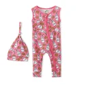 Custom Baby Sleeveless Bamboo 2-Way Zipper Outfits Footless Pajamas clothes 0-24 Months