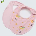 Private label Baby 100% organic Cotton Bibs Waterproof Adjustable hook-&-loop closure