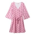Custom Print Loungewear Milk Silk Long Bathrobe