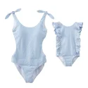 Family Matching Swimsuit Girl Stripe One-Piece Swimwear Baby Girl Bathing Suits