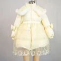 Girls down Coat Zipper Lapel Collar Yellow Puffer Jacket 1-6 Y