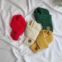 Children's Scarf 2024 Popular Knitted Solid Color Winter Warmth Scarf
