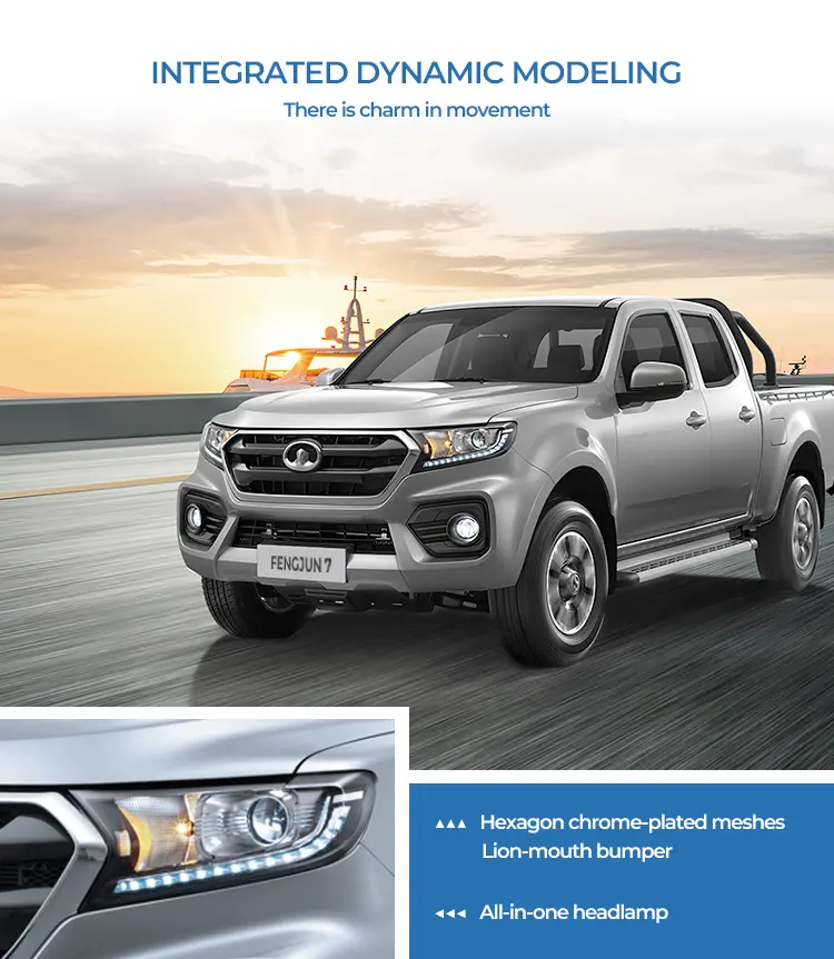 INTEGRATED DYNAMIC MODELING There is charm in movement FENGJUN7 Hexagon chrome-plated meshesLion-mouth bumper All-in-one headlamp