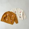 7.2 Girls Floral Embroidery Cotton Knitted Sweaters