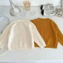 7.5 Girls Floral Embroidery Cotton Knitted Sweaters