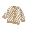 Casual Plaid Knit Cardigans