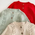 9.2 Hollow Out Single Breasted Loose Cardigan