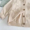 9.4 Hollow Out Single Breasted Loose Cardigan