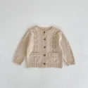 9.6 Hollow Out Single Breasted Loose Cardigan