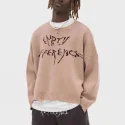 Custom Jacquard Graphic Drop Shoulder Wool Pullover Men's Sweater
