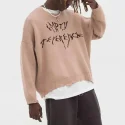 15.3 Custom Jacquard Graphic Drop Shoulder Wool Pullover Men's Sweater