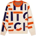 Custom logo pullover Jacquard 100% cotton knitwear