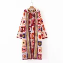 High Quality Handmade Jacquard Front Cardigan Long Sweater
