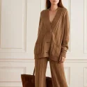 Knitwear Factory Custom V Neck Long Sleeve Casual Cashmere Cardigan