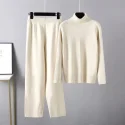 27.2 2 Piece Set Solid Casual Wool Sweaters Suit