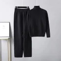 27.6 2 Piece Set Solid Casual Wool Sweaters Suit