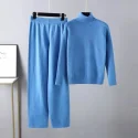 27.3 2 Piece Set Solid Casual Wool Sweaters Suit