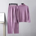 27.4 2 Piece Set Solid Casual Wool Sweaters Suit