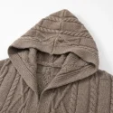 28.4 100% pure cashmere hooded long thickened cardigan sweater