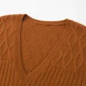 30.4 Mid length V neck belted vest ladies sweater