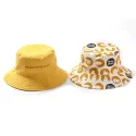 11.2 Custom full printing sun protective reversible bucket kids sun cap