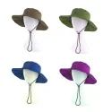 14.1 Custom wide brim bucket hat with string